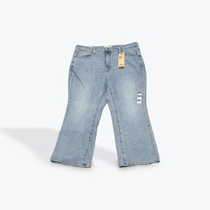 Levis High Waisted Cropped Flare Jeans Light Wash Blue 20W A09710000 NWT